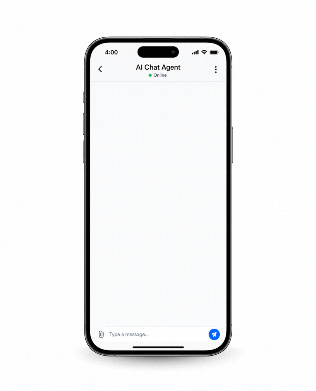 Animated AI chat agent phone conversation