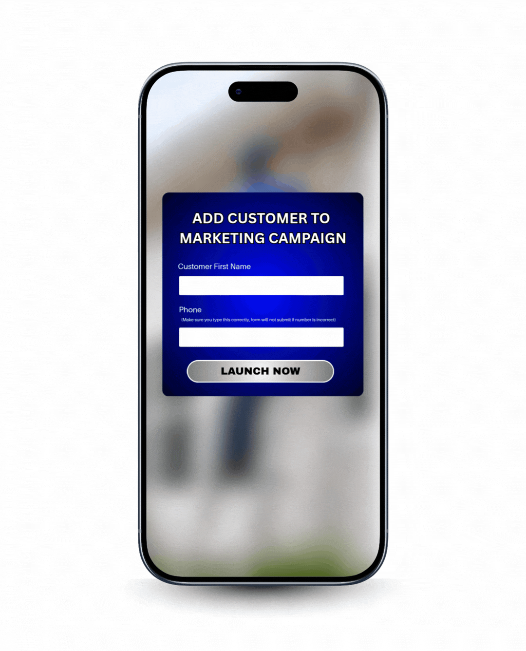 Animated one-click marketing campaign launch sequence